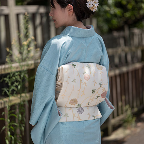 柳雪和紋の袋帯